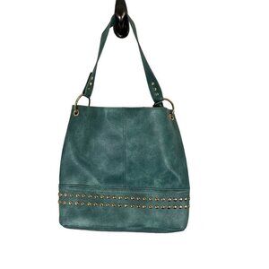 Montana West Bag Blue Leather Metallic Studs Boho Western Retro Classic 80s